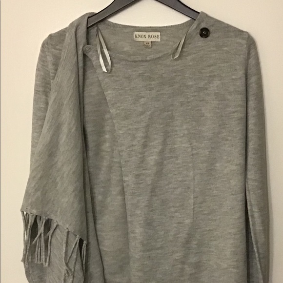 “KNOX ROSE” Women’s gray sweater / shawl - Picture 4 of 5